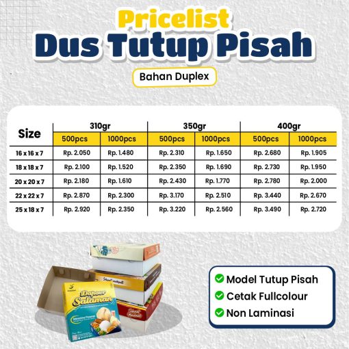 Pricelist Box Catering