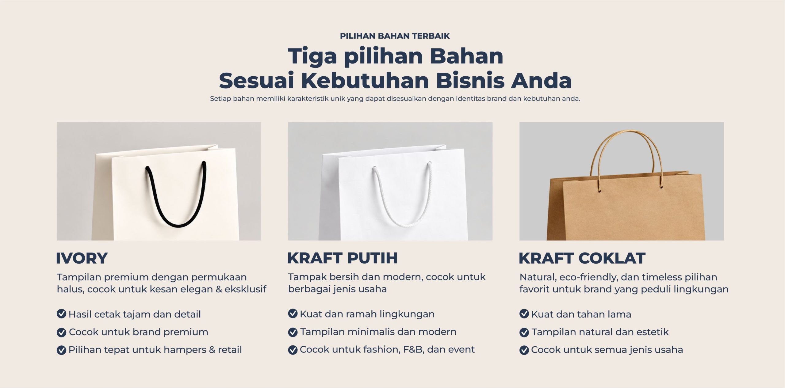tiga pilihan bahan paperbag